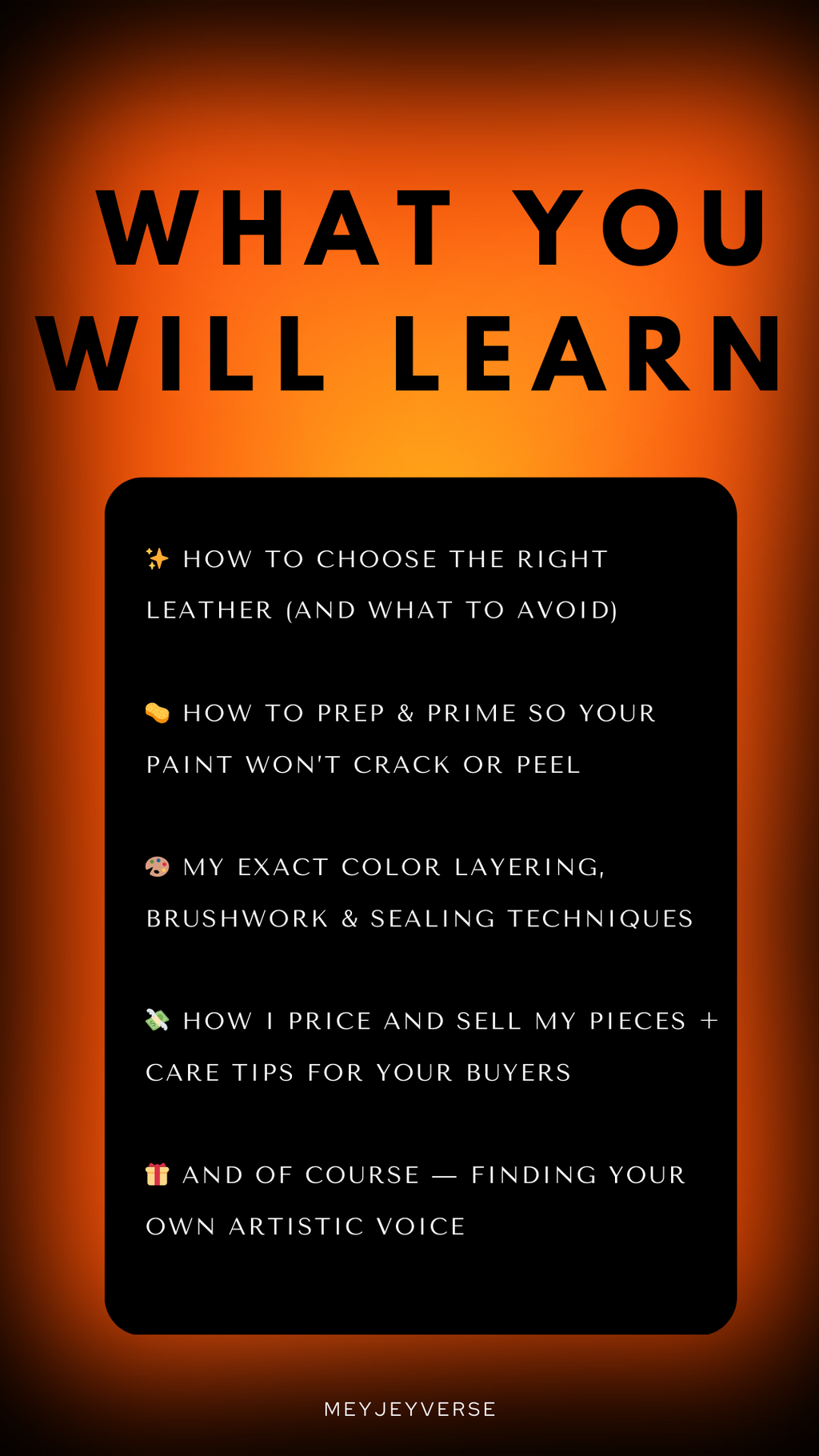 🎨 MeyJeyverse Leather Painting Course