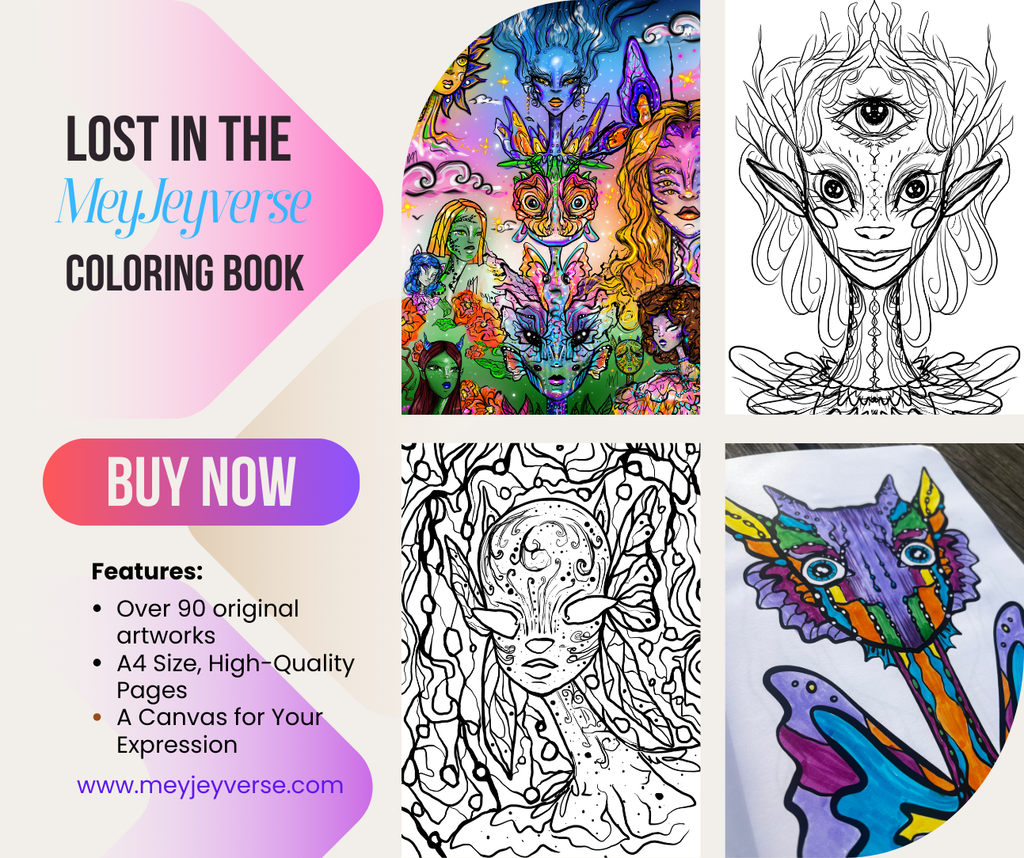 Lost in the MeyJeyverse: A Coloring Book